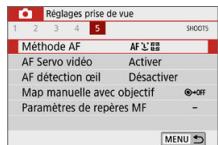 CANON 250D - Réglages des fonctions du menu - 5