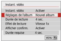 CANON 250D - Réglage de la durée de l'enregistrement d'instantanés video - 3