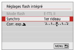 CANON 250D - [Réglages flash intégré] et [Réglage fonct. flash externe] - 2
