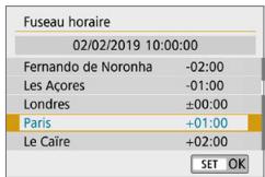 CANON 250D - Reglez le fuseau horaire. - 2