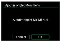 CANON 250D - Sélectionnez [Ajouter onglet Mon menu]. - 1
