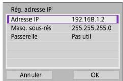 CANON 250D - Configuration manuelle de l'adresse IP - 2
