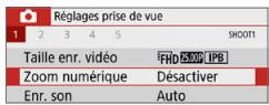 CANON 250D - Utilisation du zoom numérique pour video - 1