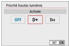 CANON 250D - Sélectionnez [Priorité haute lumières]. - 1