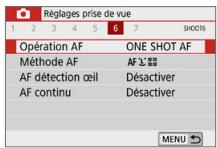 CANON 250D - Réglages des fonctions du menu - 4
