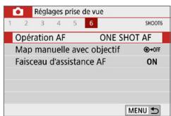 CANON 250D - Modification du fonctionnement de l'autofocus - 2