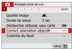 CANON 250D - Correction des aberrations de l'objet dues aux caractéristiques optiques - 1