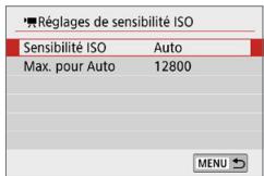 CANON 250D - Sensibilité ISO pendant l'enregistrement video* - 1