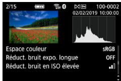 CANON 250D - - Informations sur l'espace couleur/la réduction du bruit - 1