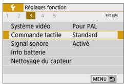 CANON 250D - Réglage de la réponse de la commande tactile - 1
