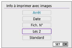 CANON 250D - Réglage de l'impression de la date et du numéro de fichier - 1