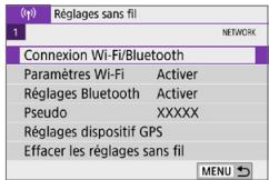 CANON 250D - Connexion à un service Web par liaison Wi-Fi - 1