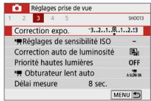 CANON 250D - Réglages des fonctions du menu - 3