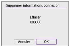 CANON 250D - Sélectionnez le smartphone avec qui vous souhaitez annuler la synchronisation. - 2