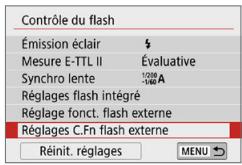 CANON 250D - Réglage des fonctions personalisées du flash Speedlite externe - 1