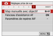 CANON 250D - Réglages des fonctions du menu - 5