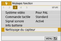 CANON 250D - Activation manuelle du nettoyage du capteur - 1