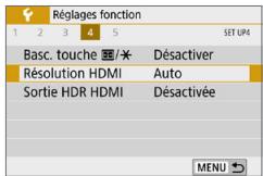 CANON 250D - Réglage de la résolution de la sortie HDMI - 1