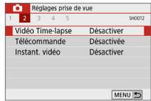CANON 250D - Réglages des fonctions du menu - 2