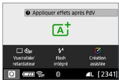 CANON 250D - Changement de l'affichage de I'écran LCD - 1