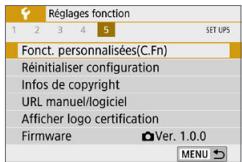CANON 250D - Réglage des fonctions personalisées - 1