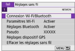 CANON 250D - Enregistrement de plusieurs réglages de connexion - 1
