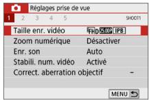 CANON 250D - Réglages des fonctions du menu - 1