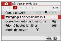 CANON 250D - Réglage de la sensibilité ISO maximale pour [AUTO] - 1