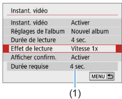 CANON 250D - Spécifiez l'effet de lecture. - 1