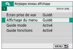 CANON 250D - Affichage du menu - 1