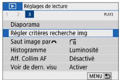 CANON 250D - Filtrage des images pour la lecture - 1