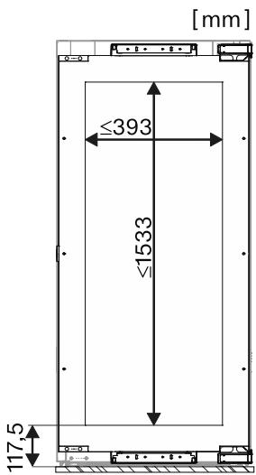 MIELE KWT6722IS - Dimensions de la porte de meuble - 1