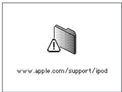 APPLE IPOD 30GO N MA146FD - Si un dossier avec un point d'exclamation apparait sur I'écran de l'iPod - 1