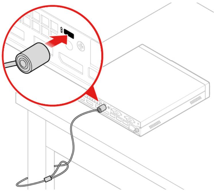 LENOVO M920TINY - Installation d'un verrou de cable Kensington - 1