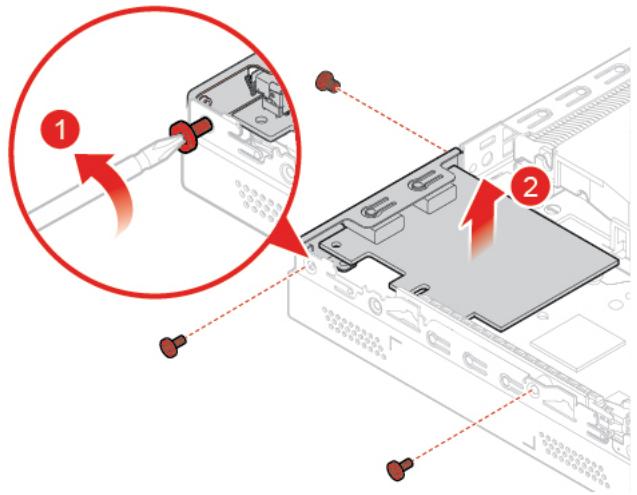 LENOVO M920TINY - Remplacement de la carte PCI Express et de l'adaptateur de carte PCI Express - 1