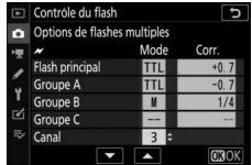 NIKON Z6II+24-70MM - : modifiez l'intensité des flashes etCHOISSEZ le canal et le mode de contrôle. - 2