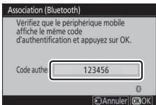NIKON Z6II+24-70MM - Appareil photo/périphérique Android : vérifie que l'appareil photo et le périphérique Android affichent le même code d'authentication. - 2