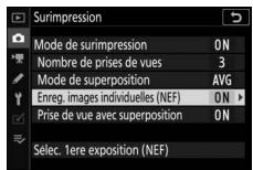 NIKON Z6II+24-70MM - Choisissez un réglage pour [Enreg. images individuelles (NEF)]. - 1