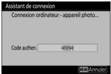 NIKON Z6II+24-70MM - Dans Wireless Transmitter Utility, saisissez le code d'authentication affiché par l'appareil photo. - 1