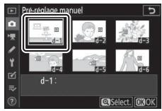 NIKON Z6II+24-70MM - Pré-reglage manuel: selection d'un pré-reglage - 1