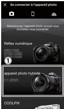NIKON Z6II+24-70MM - Periphérique iOS : touchez [appareil photo hybride], puis touchez [Association (Bluetooth)]. - 1