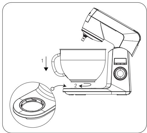 BEKOROBOT PATISSIERKMD3102W - Installation du bol - 2