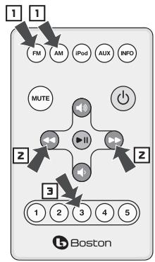 BOSTON ACOUSTICS REFERENCE BADUOIW - Mise en mémoire d'une station préréglée - 2