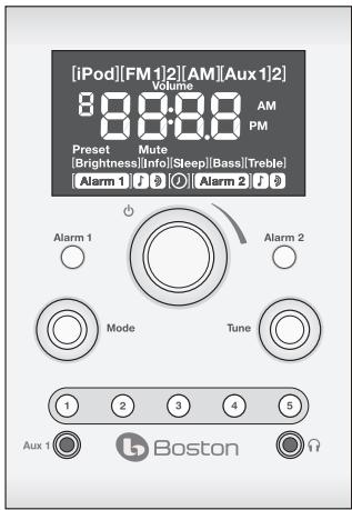 BOSTON ACOUSTICS REFERENCE BADUOIW - À propos des commandes du panneau avant - 1