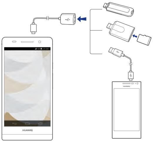 HUAWEI ASCEND P6 - Connexion du téléphone à une mémoire externe USB - 1
