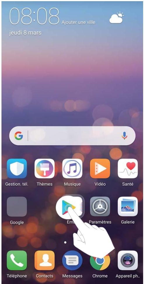 HUAWEI P20 TWILIGHT - Gestion des icones de l'écran d'accueil - 1
