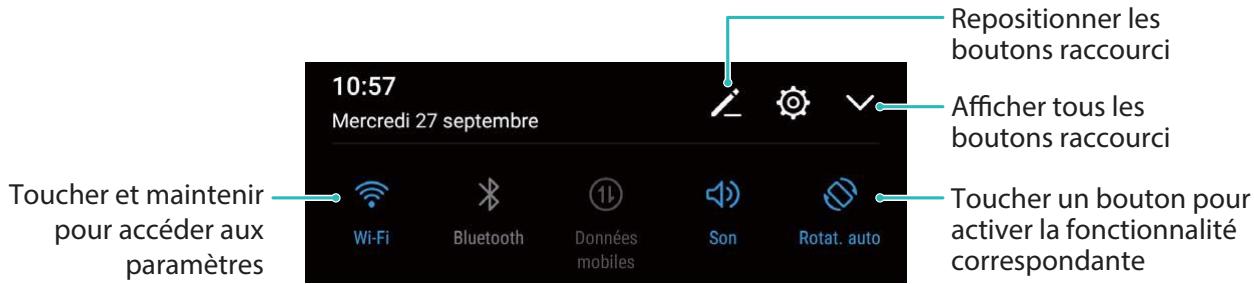 HUAWEI P20 TWILIGHT - Utiliser des boutons raccourci pour activer rapidement les fonctionnalités fréquement utilisées - 1
