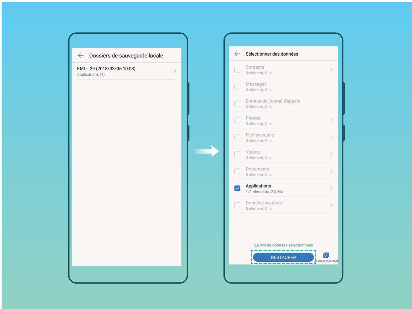 HUAWEI P20 TWILIGHT - Restauration de vos données sauvégardées - 1