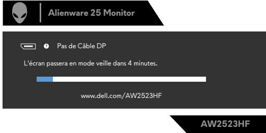 DARTY 36DARRYDELLECRANAW2523HFB - REMARQUE: Le message qui s'affiche sur le moniteur varie selon le type de cable d'entrée utilisé. - 6