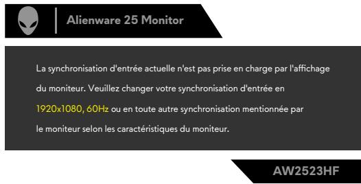 DARTY 36DARRYDELLECRANAW2523HFB - Messages d'alerte OSD - 1